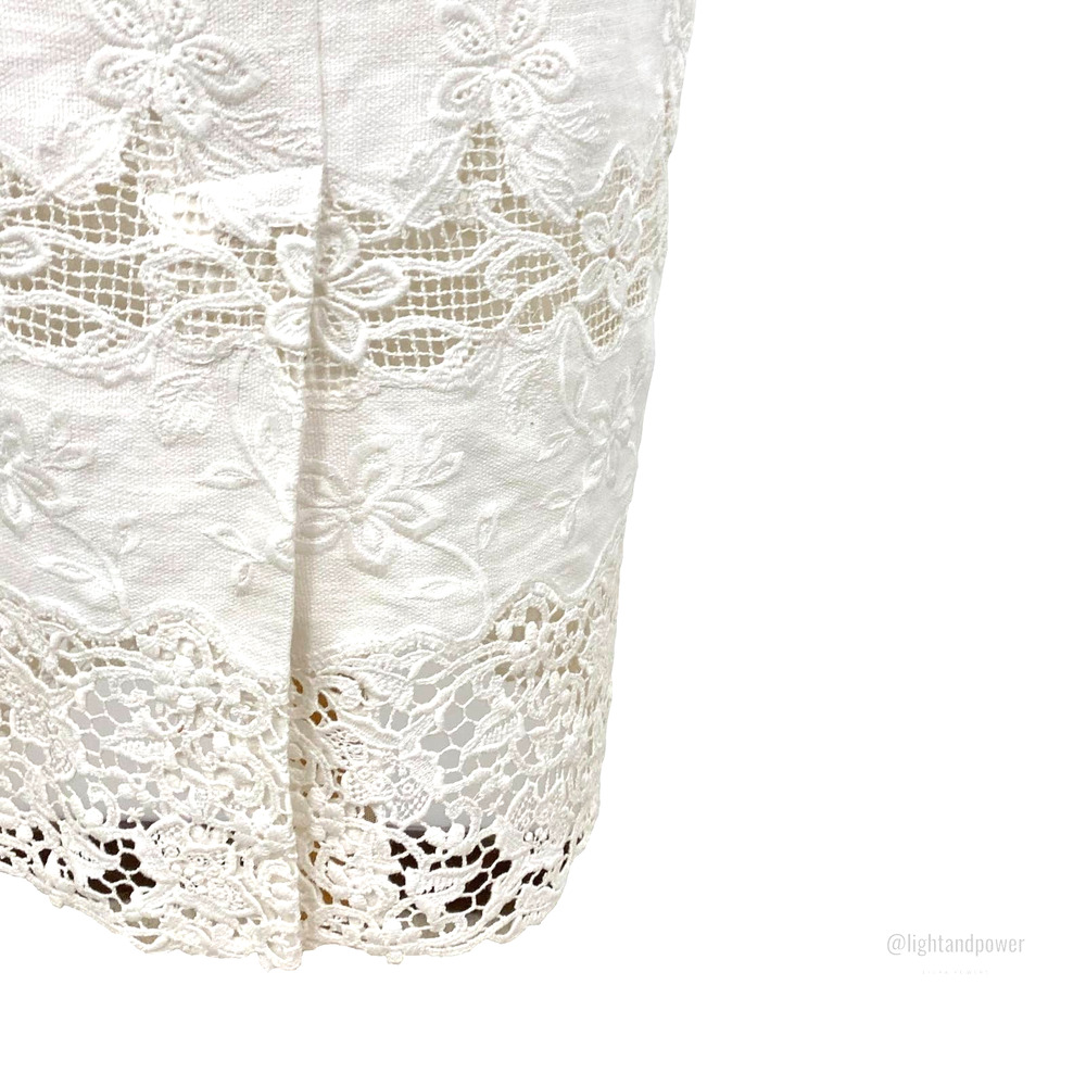 Dolce & Gabbana White Linen Lace Sheath Dress EUC - Picture 5 of 14